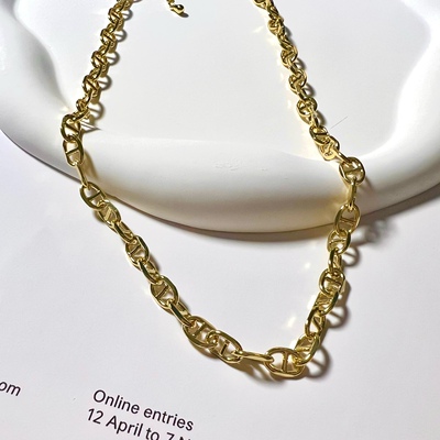 欧美猪鼻子项链简约锁骨链女网红小众设计高级感女insT恤项链女