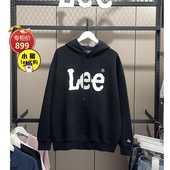 Lee男装 袋鼠袋连帽黑色卫衣休闲宽松外套LUT006400203179 A04840