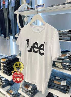 Lee全棉百搭简约宽松黑色logo字母印花T恤LMT0065673RX00F-K14000