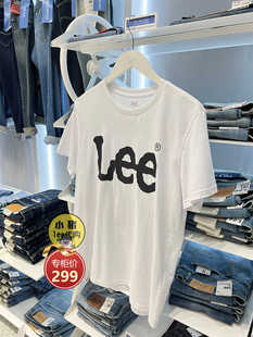 Lee全棉百搭简约宽松黑色logo字母印花T恤LMT0065673RX00F K14000