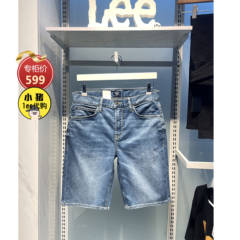 lee5分裤牛仔短裤商场同款