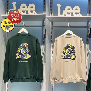 A01736 97W000 Lee春印花圆领套头绿卫衣个性 外套LMT003711101228