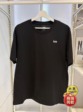 Lee商场同款刺绣T恤春夏新款休闲百搭打底衫休闲上衣品牌T恤纯棉