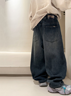 大E小e童装儿童加绒牛仔裤2025冬装新款男童韩版加厚长裤子66615