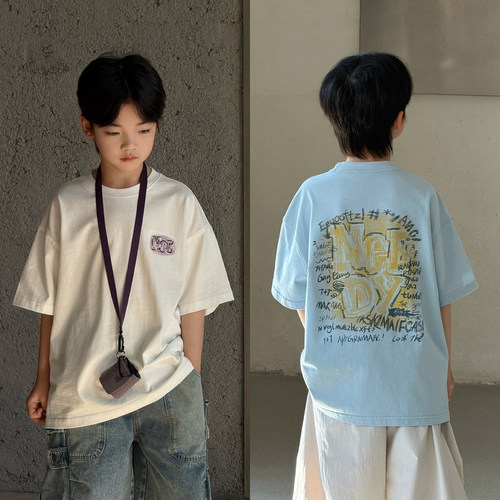 大E小e童装男童短袖T恤2026夏装新款儿童韩版中大童薄款上衣90028