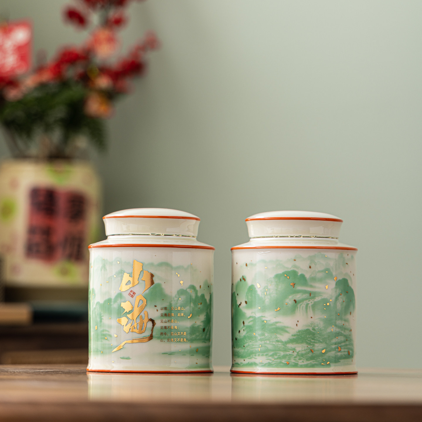 创意陶瓷罐茶叶罐礼盒包装盒空盒红普洱茶大红袍定制密封罐布包