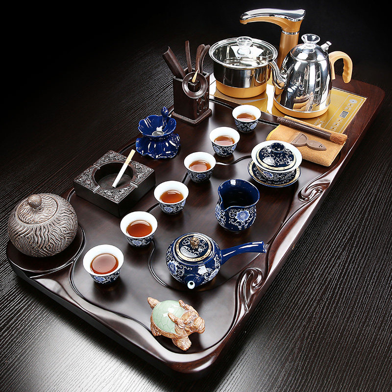 陶瓷烧水壶电磁炉黑檀木功夫茶具