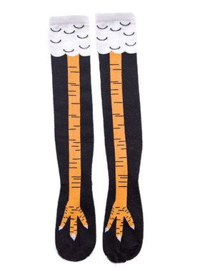 鸡爪袜子鸡爪子袜鸡脚女款秋女搞笑儿童小鸡腿长筒鸵鸟健身连体袜