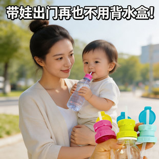 吸管转换头矿泉水吸管盖宝宝喝水神器瓶盖矿泉水瓶转换食品级婴儿