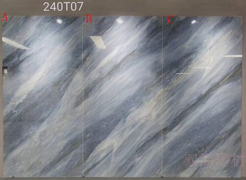 客厅背景墙蓝色通体大理石瓷砖