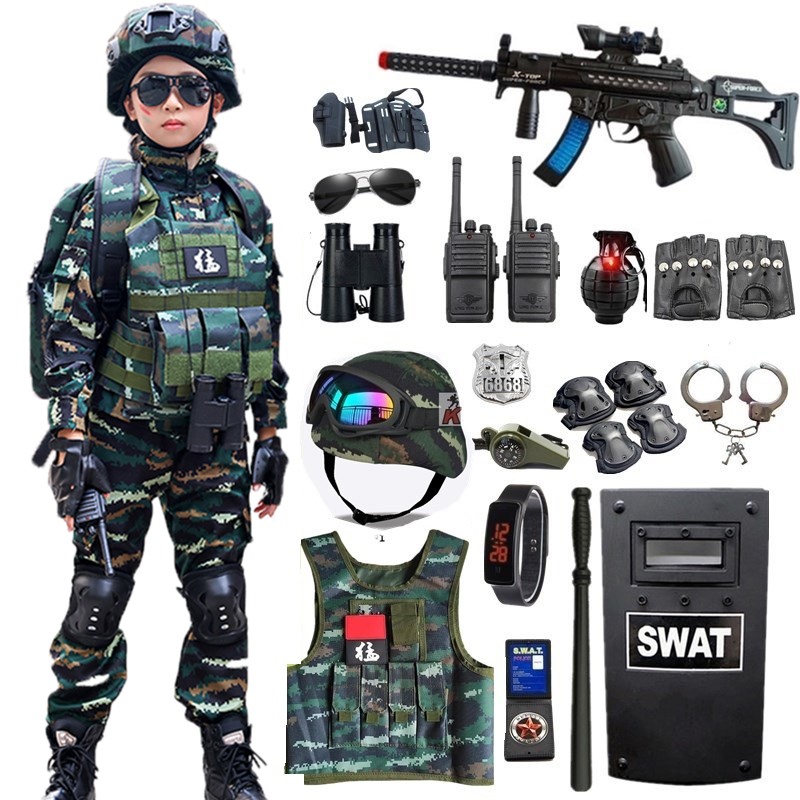 儿童迷彩服玩具枪套装男童特种兵