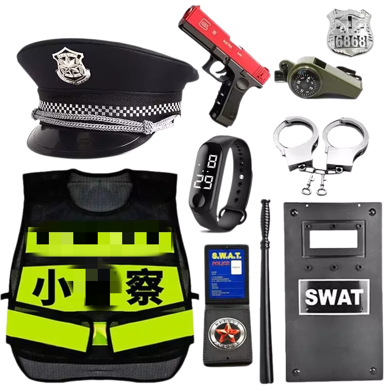 儿童小警玩具套装备头盔大盖帽小交警帽子过家家亲子道具男孩子
