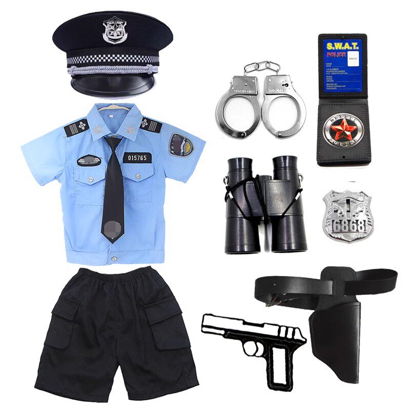 儿童警服警察服警装小军人衣服男童角色扮演小交警幼儿园演出