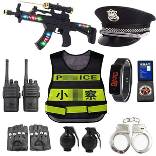 儿童小警察玩具套装备头盔大盖帽小交警帽子过家家亲子道具男孩子