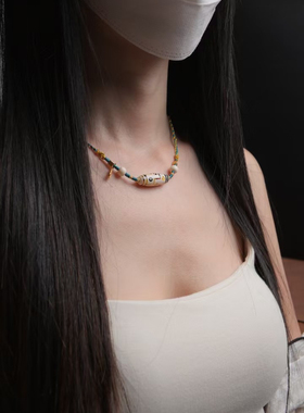 猛犸牙九眼天珠diy设计锁骨链手链吊坠项链男女通用带礼盒配饰