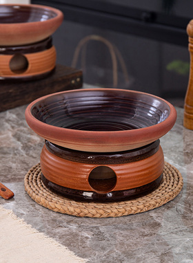 土钵餐具粗陶酒精炉菜盘保温明炉广东小炒湘菜馆专用锅仔砂锅土锅