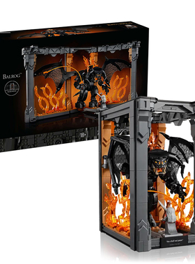 积木创意系列10367指环王:甘道夫对战炎魔书架男孩拼装模型玩具