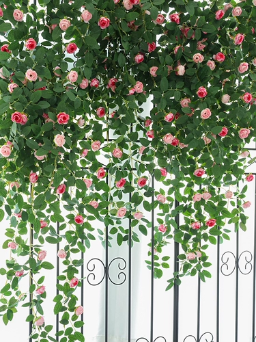 Симуляция розовая винограда бионическая стена поверхность крышка стены настенные стены декоративное зеленое растение.