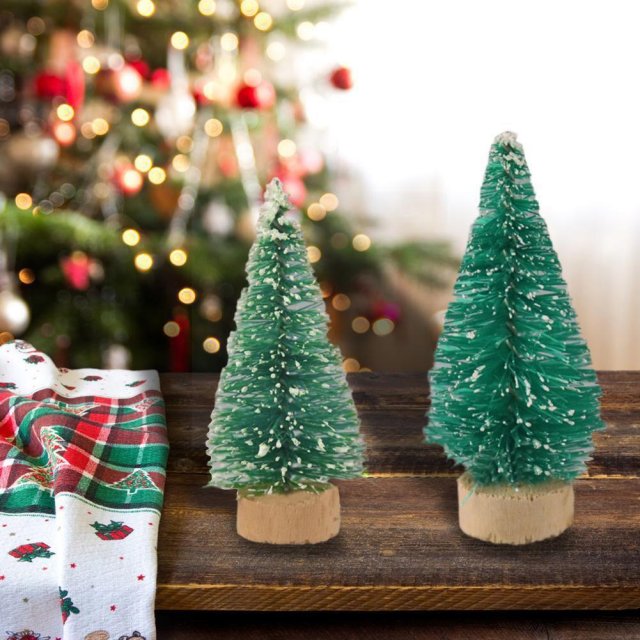 artificial mini christmas tree frost small pine tree desktop
