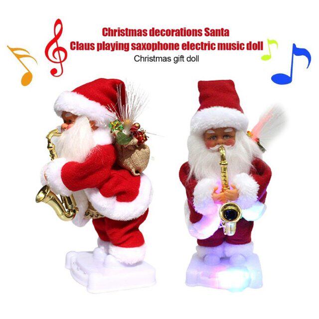 electric santa claus musical christmas toys playing saxophon