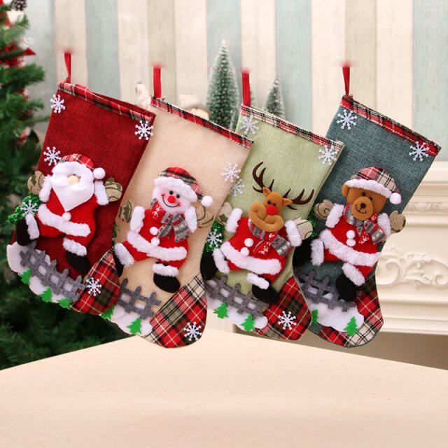 1pc new christmas stockings santa candy bagclaus sock gift k