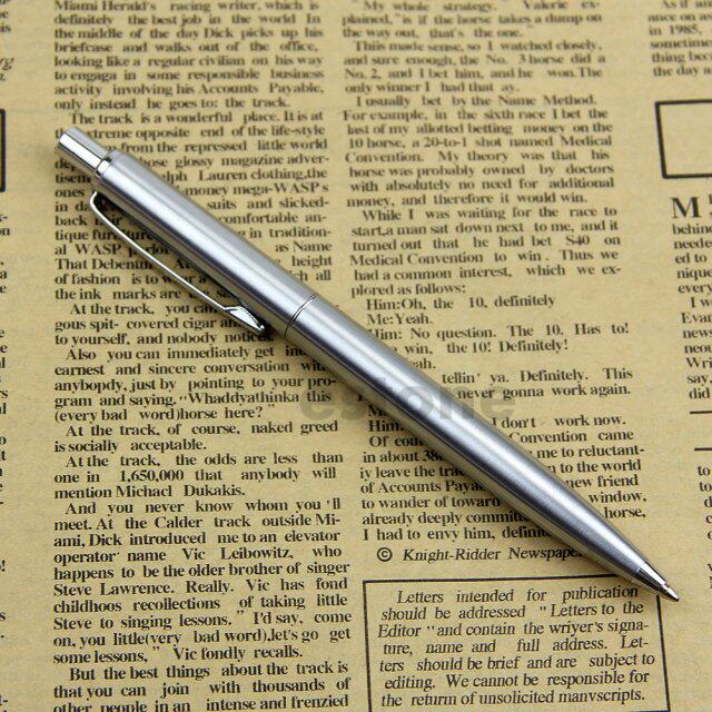 stainless steel metal push ballpoint pen baoer 37 ball point