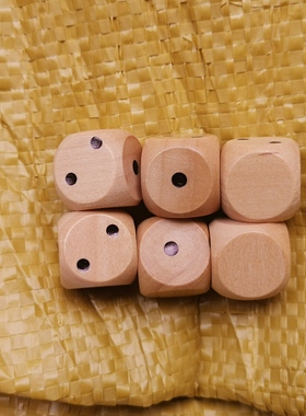1.6厘米木质骰子0-2.012两面1两面2两面空白 游戏色子可定制