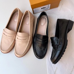 外贸渠道货真牛皮舒适后踩两穿乐福鞋女鞋通勤小皮鞋断码清货