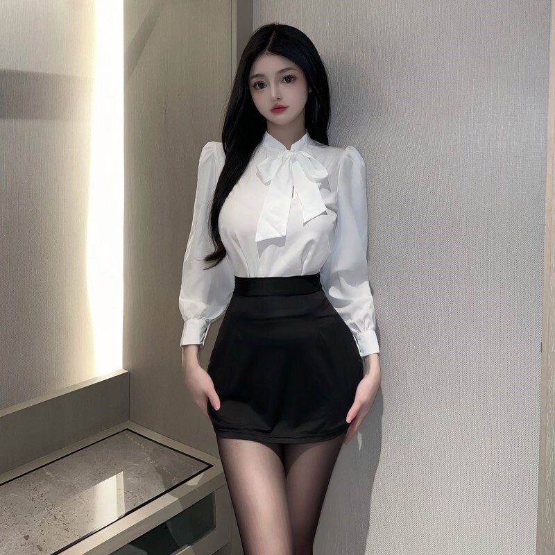 御姐风秘书性感纯欲夏季修身白衬衫套装jk制服修身ol职业装包臀裙