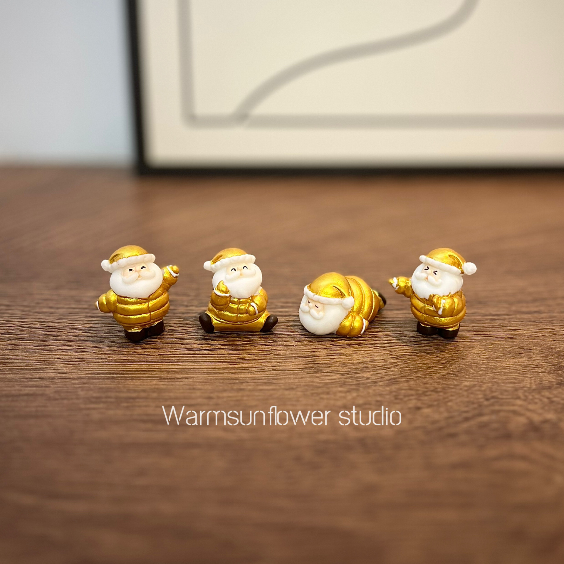 新品！金色圣诞老人圣诞节装饰品礼品场景diy布置桌面树脂小摆件,家居饰品,桌面摆件,淘宝优惠券,粉丝福利购,淘宝优惠卷