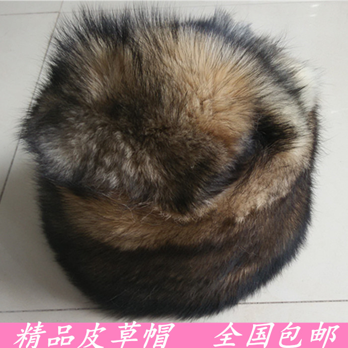 皮草帽子男秋冬户外真皮帽子冬天休闲护耳皮毛一体加厚保暖雷锋帽