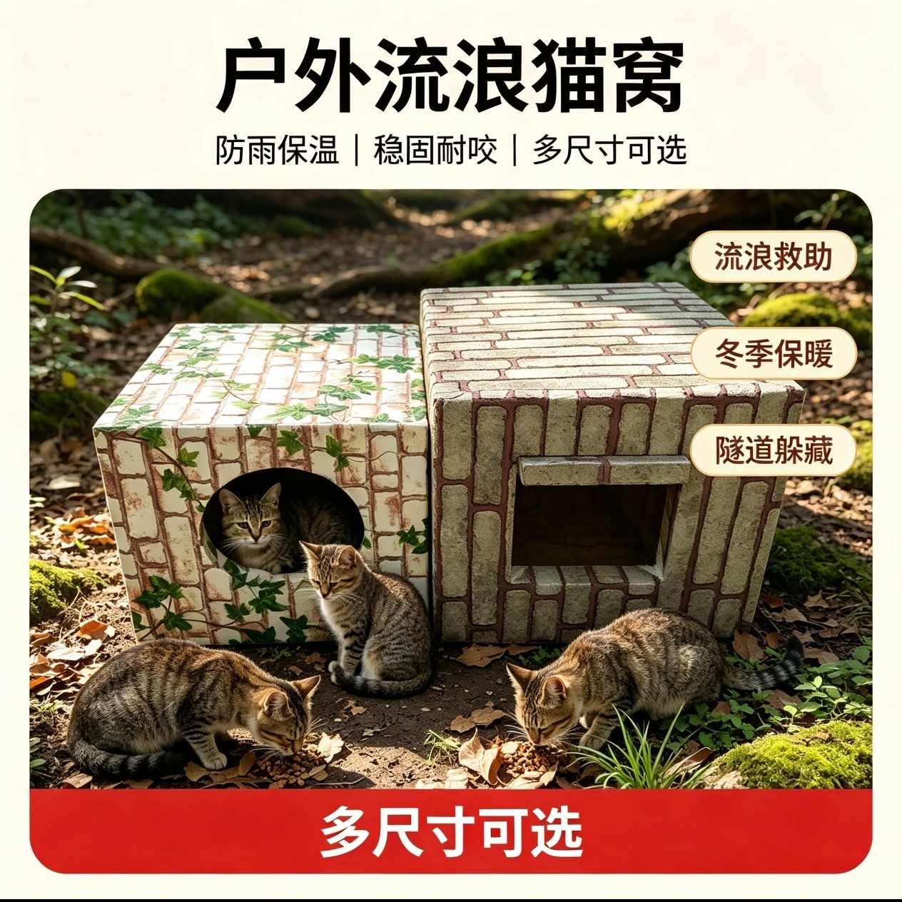 加厚保暖流浪猫窝狗窝室外防水冬季保暖宠物泡沫自制简易房子包邮