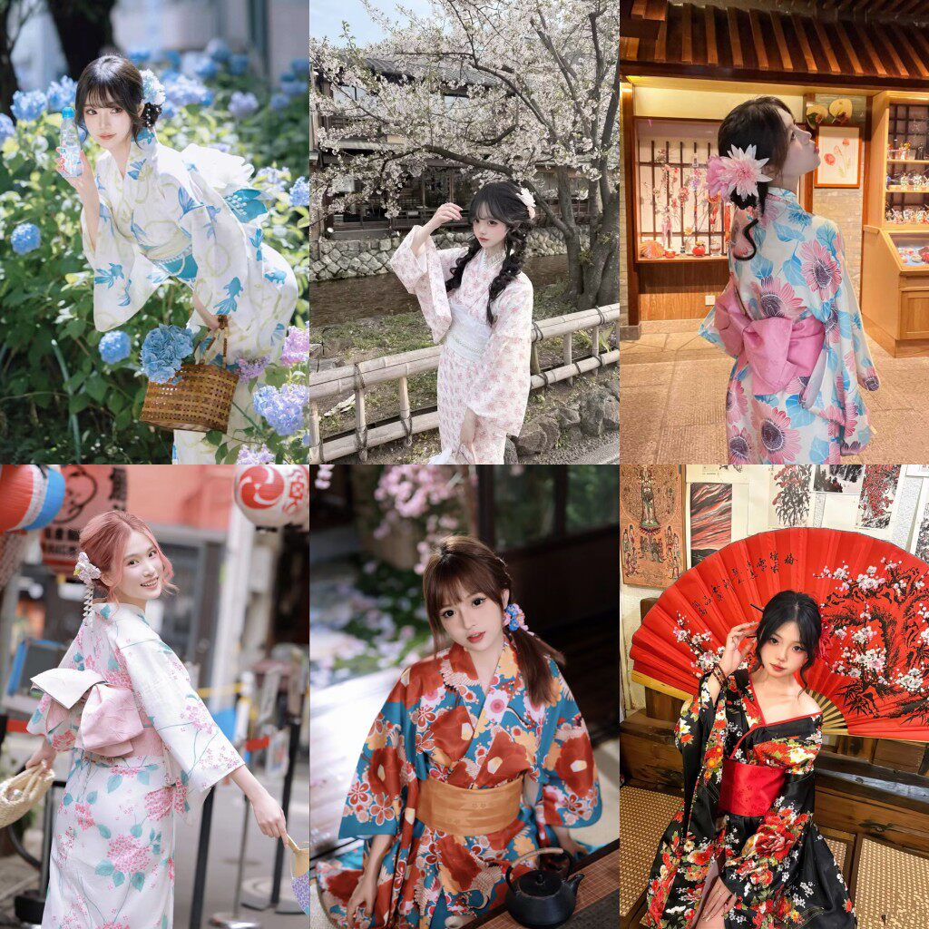 日式和服女正装改良浴衣写真