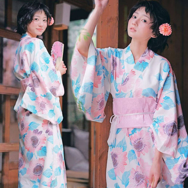 影楼新款改良版和服传统日式浴衣连衣裙神明少女拍照写真摄影服装