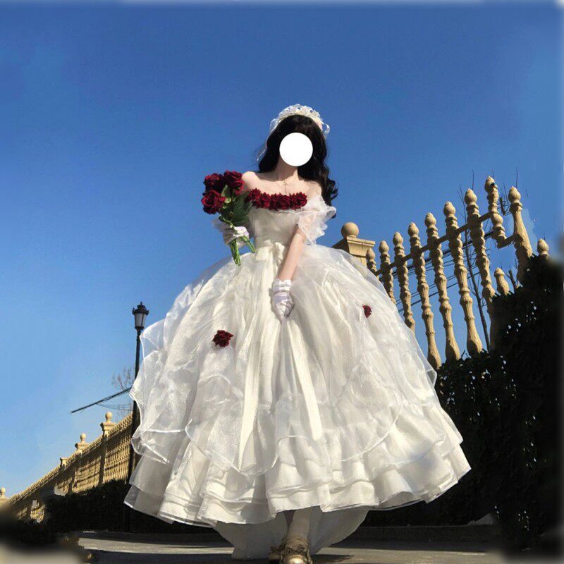影楼复古婚纱写真主题超仙法式公主裙礼服成人礼写真艺术照摄影服