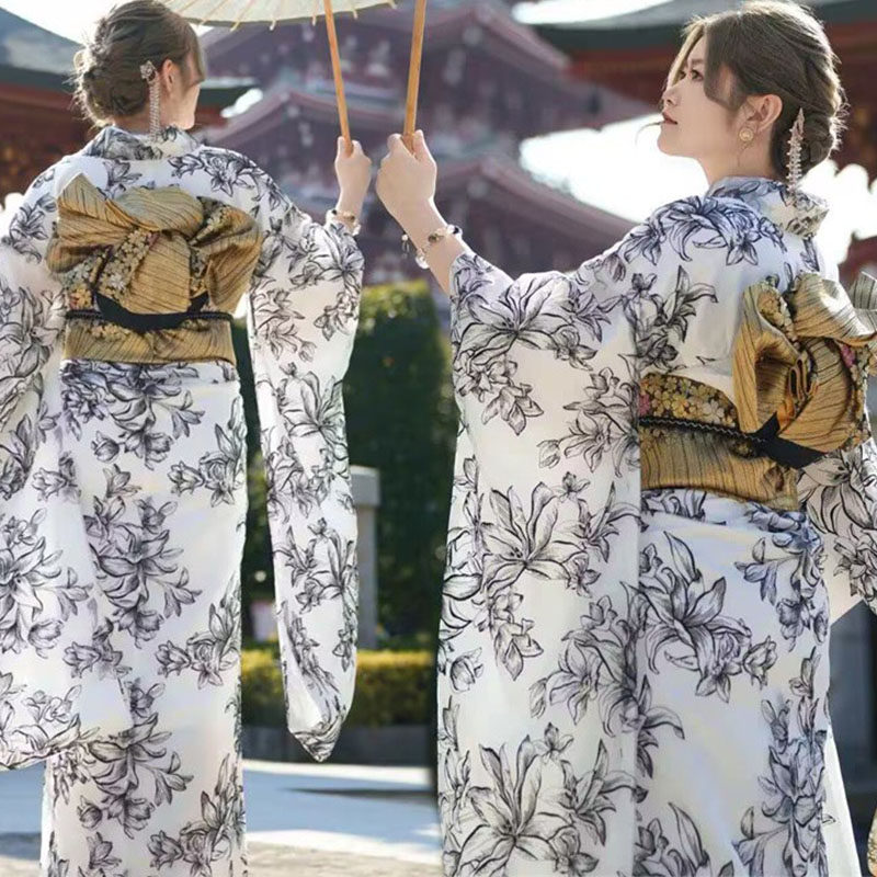 影楼新款改良日系传统日式和服浴衣拍照黑道神明少女写真摄影服装