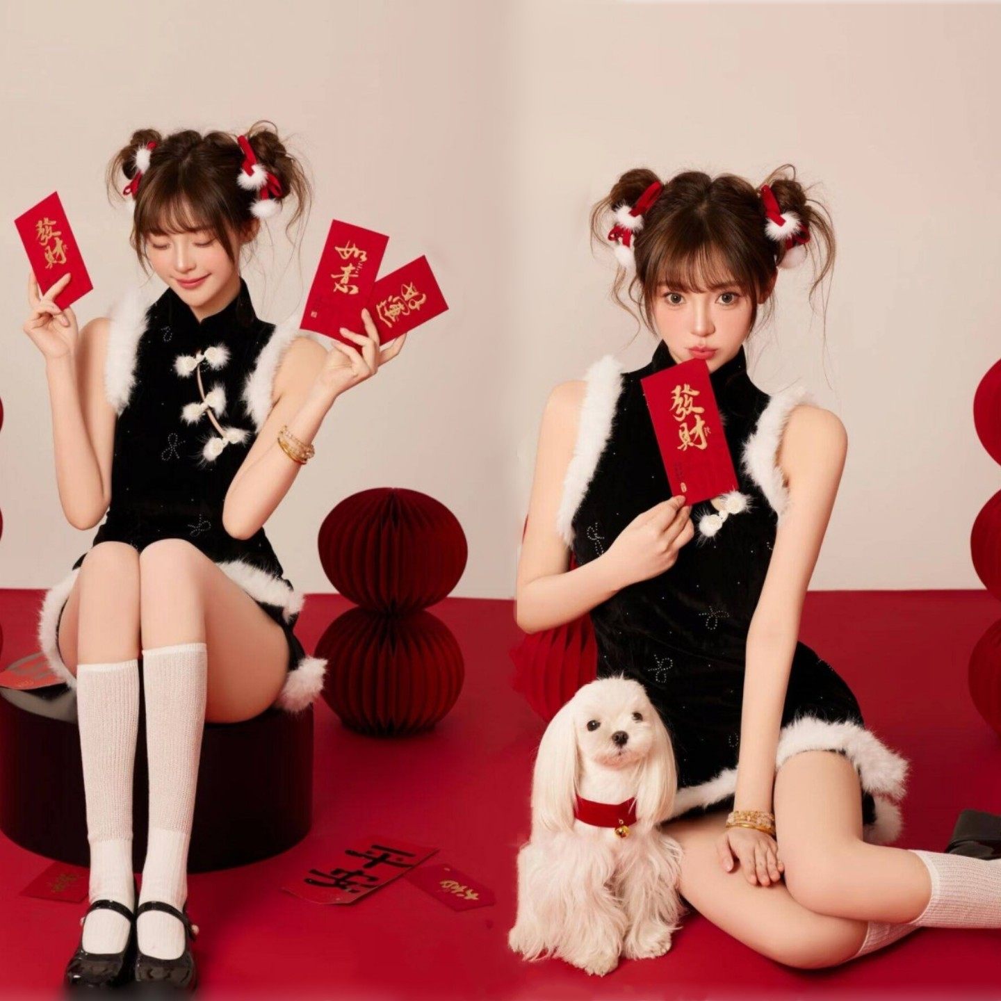 影楼新款新年主题写真少女服装中式复古国风旗袍新春拍照艺术服装