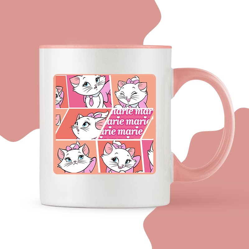 卡通高颜值牛奶杯奶呼呼粉色可爱女生用小猫送女生礼物喝水杯子