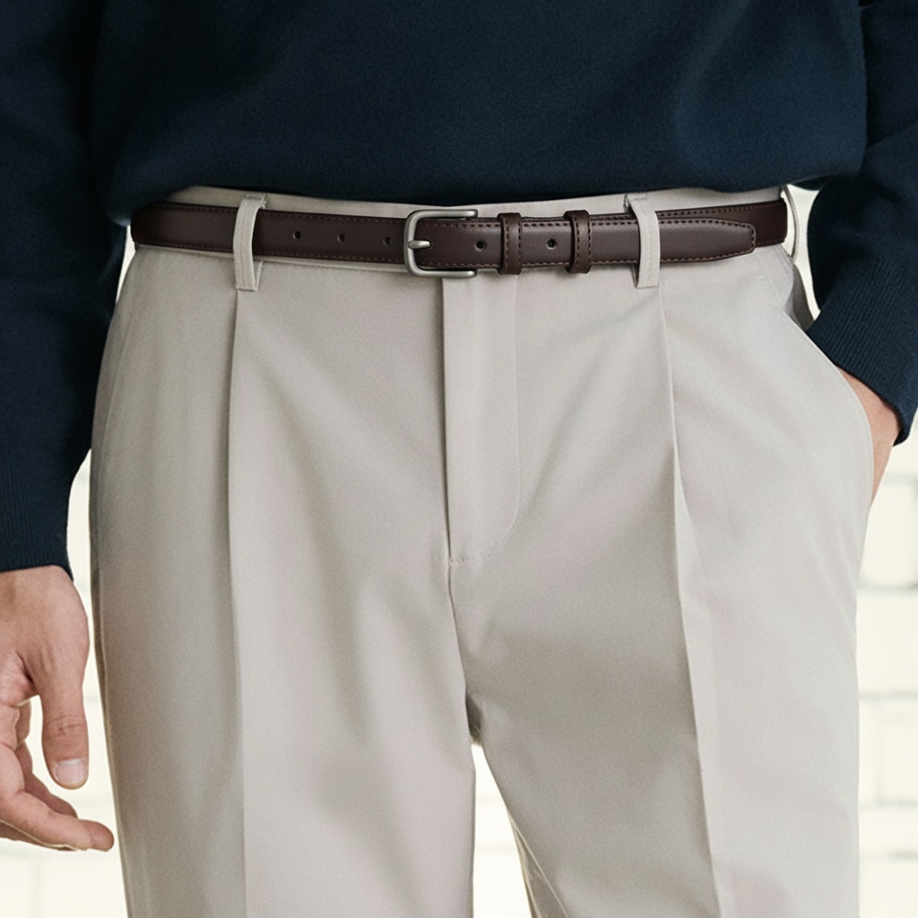 2.4cm窄皮带牛皮结实简单时尚