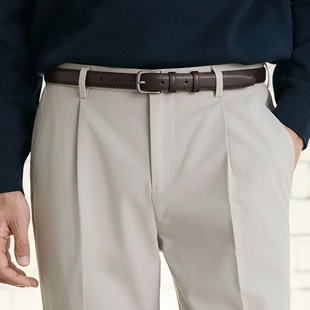 带潮正品 青年休闲牛皮针扣腰带小皮带真皮裤 皮带窄韩版 啄木鸟男士