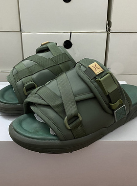 VISVIM UNCLE GUI  余文乐联名款真皮面包拖鞋一字拖厚底包头拖鞋