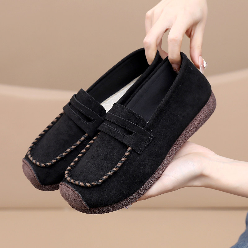 新款豆豆鞋女休闲软底老北京布鞋女单鞋一脚蹬懒人黑色上班工作鞋,女鞋,传统布鞋,淘宝优惠券,粉丝福利购,淘宝优惠卷