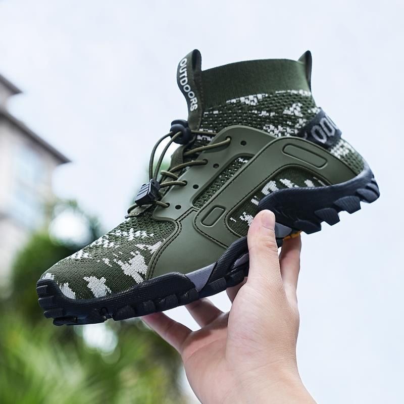 迷彩登山鞋男款户外专业雨林徒步鞋迷彩高帮溯溪越野跑爬山运动鞋