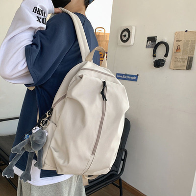 女生白色电脑学院风韩版双肩背包