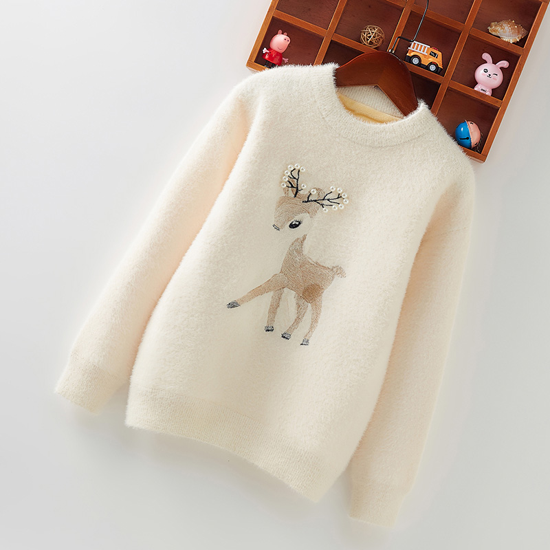 女童一体绒毛衣女孩加厚打底衫