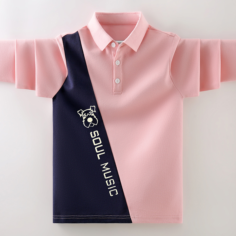 长袖T恤翻领polo衫上衣条纹打底