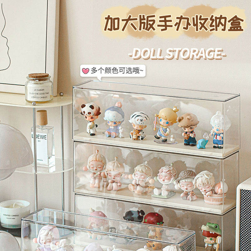 盲盒收纳展示架玩偶公仔亚克力展示柜乐高萌粒防尘柜子手办收纳盒