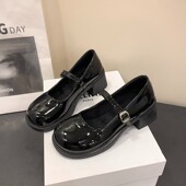 春秋百搭黑色浅口学院配裙子日系jk小皮鞋 粗跟玛丽珍鞋 女2026新款