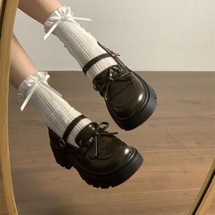 新款 女2026春季 日系jk配裙子 棕色复古英伦风厚底小皮鞋 玛丽珍单鞋