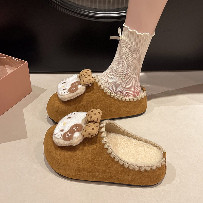 超火凯蒂猫勃肯鞋包头半拖鞋女外穿2025新款秋冬厚底增高加绒棉拖,女鞋,包头拖,淘宝优惠券,粉丝福利购,淘宝优惠卷